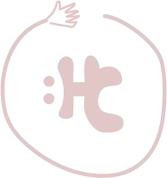 Submark logo variation for Hut Cup café and coffee shop, featuring ‘HC’ inside a circle with a hand symbol to represent community, designed as a compact and recognizable logo variation for smaller spaces.